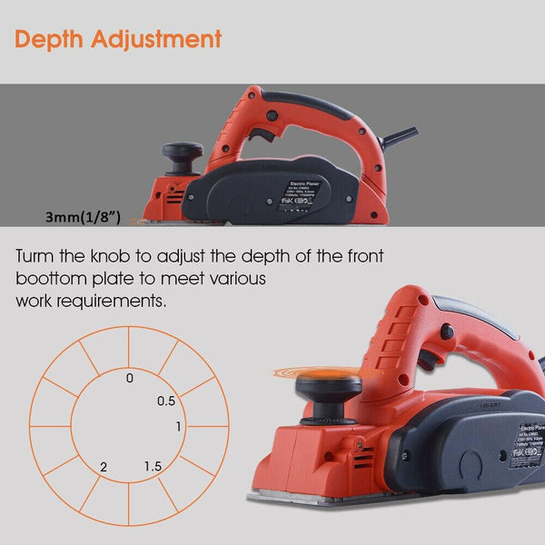 Traderight 710W Electric Wood Planer Door Plane Hand Held Woodworking Blade Only Deals499
