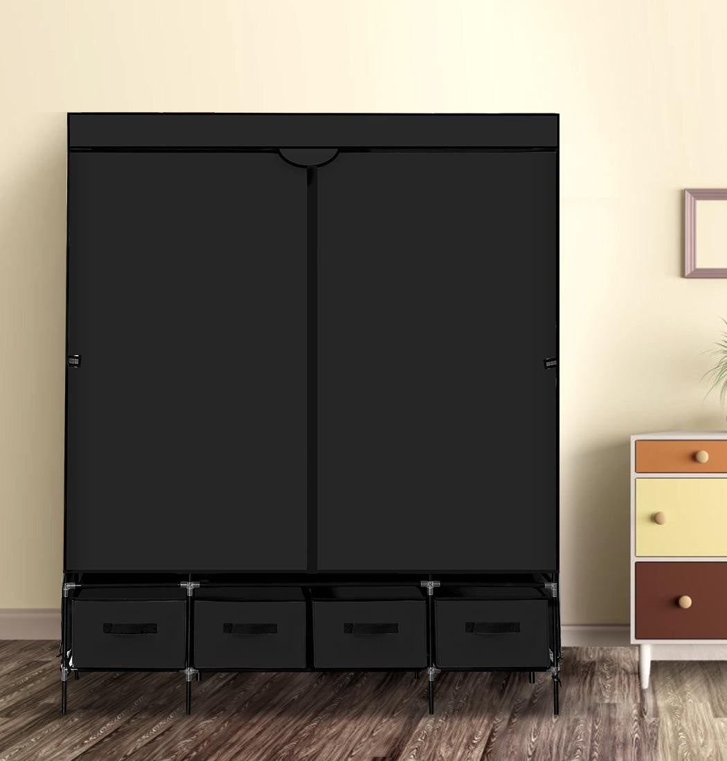 Levede Portable Wardrobe 4 Drawers Storage Cabinet Organiser With Shelves Deals499
