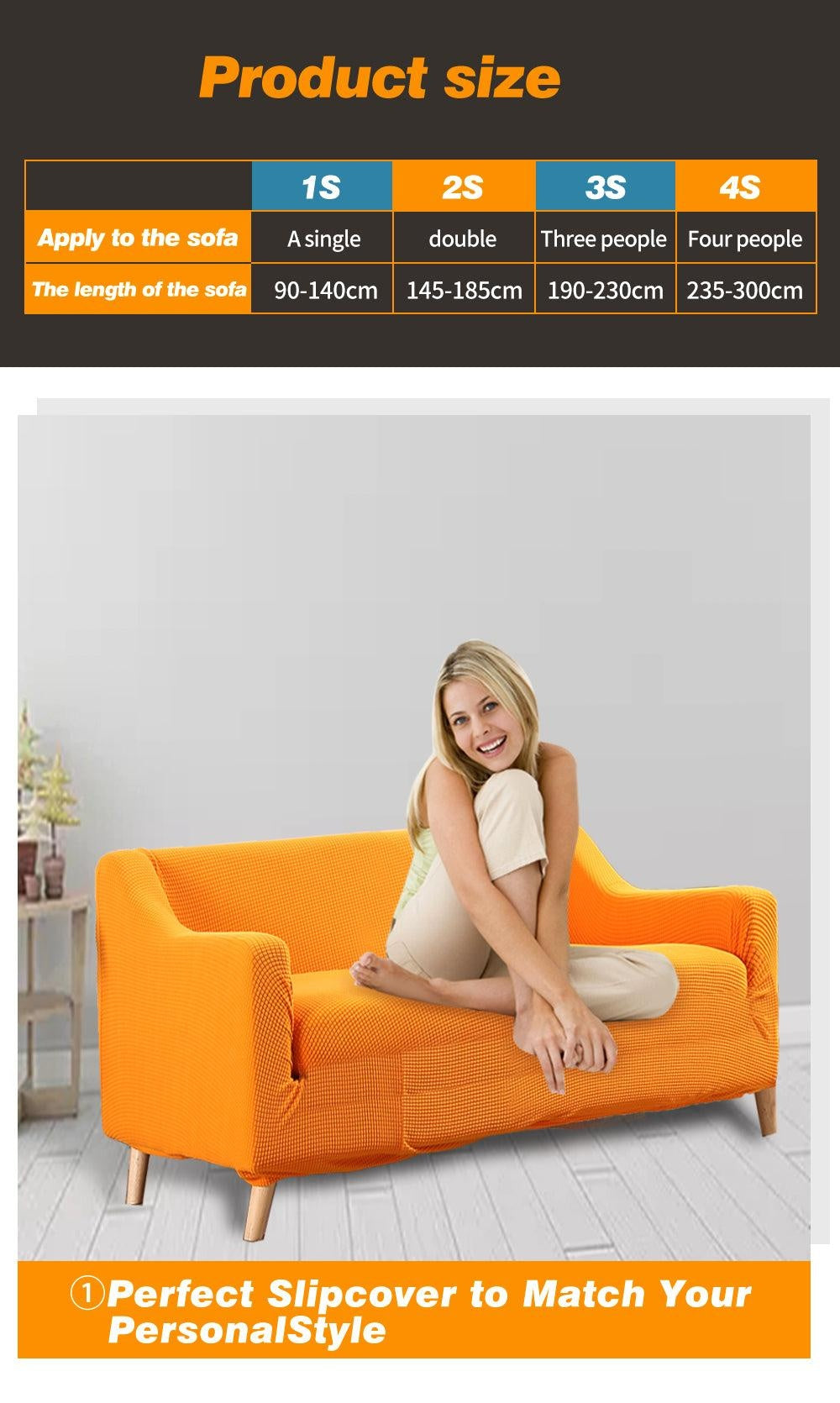 DreamZ Couch Stretch Sofa Lounge Cover Protector Slipcover 2 Seater Orange Deals499