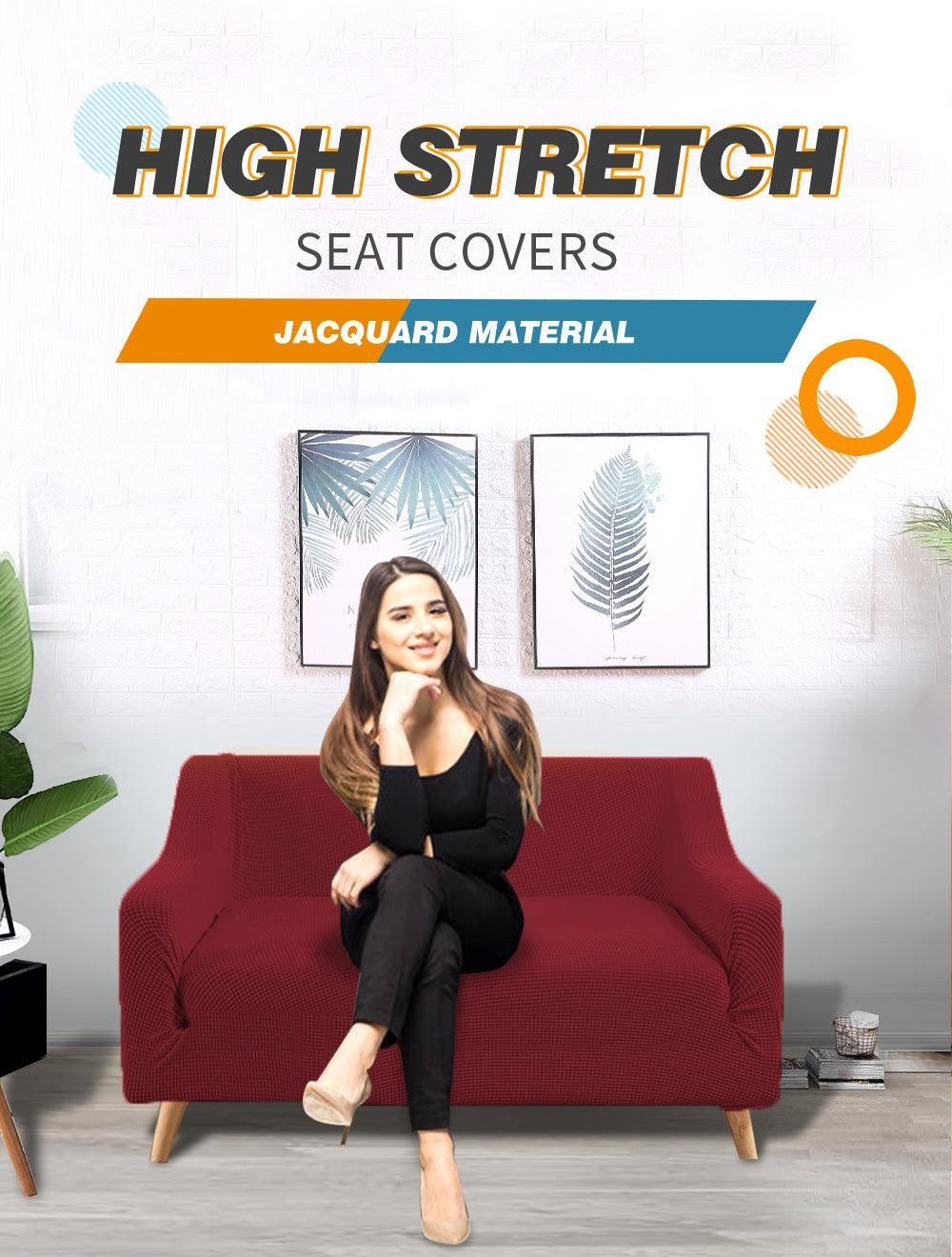 DreamZ Couch Stretch Sofa Lounge Cover Protector Slipcover 2 Seater Wine Deals499