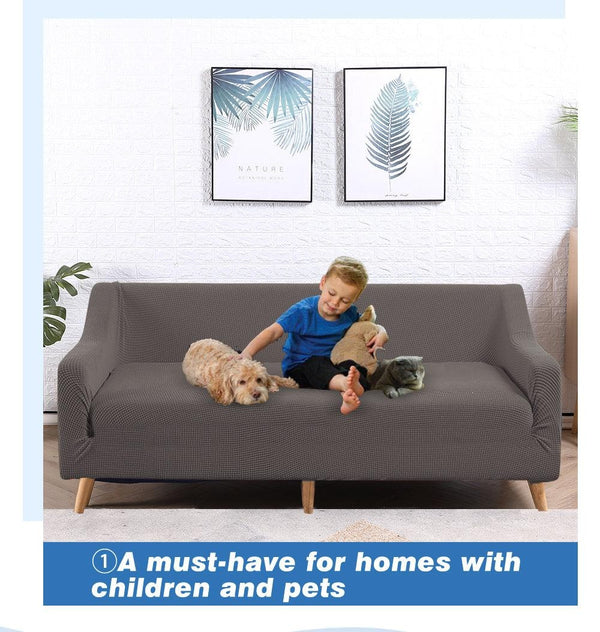 DreamZ Couch Stretch Sofa Lounge Cover Protector Slipcover 4 Seater Chocolate Deals499