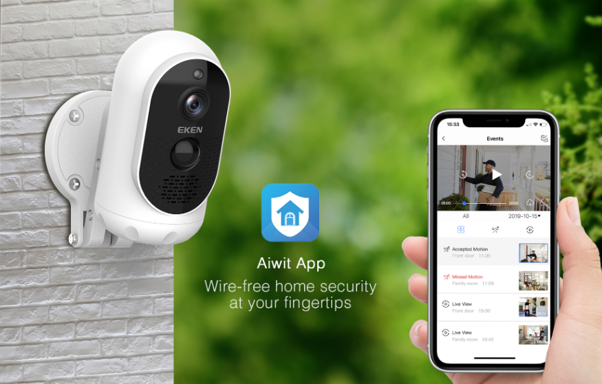 EKEN AStro 1080p Battery Camera with Solar Panel IP65 WIFI Weatherproof Motion Detection Wireless IP Security Camera Deals499