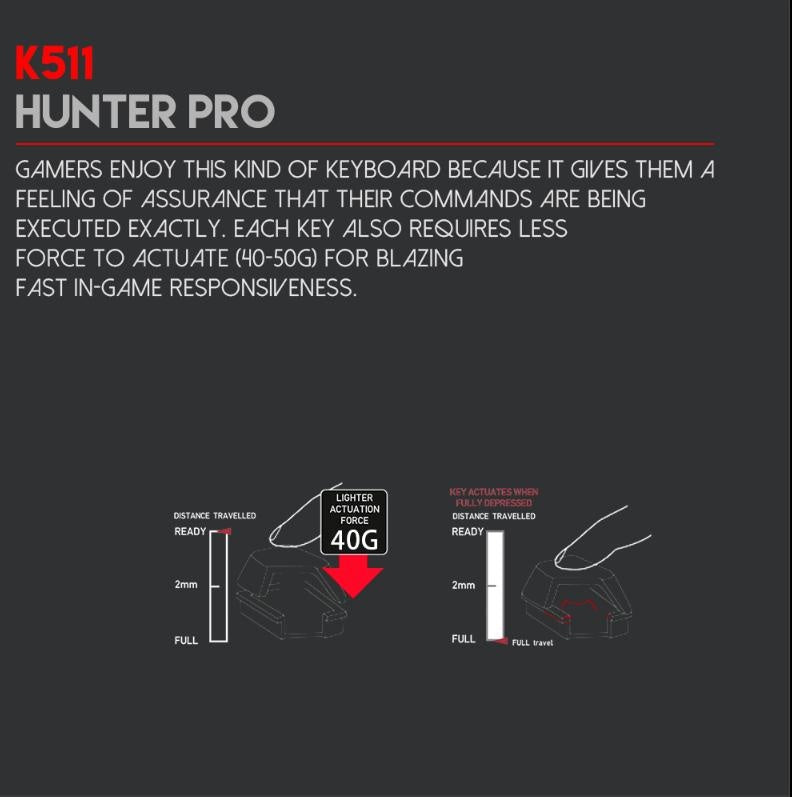 Fantech Wired Keyboard K511 Hunter Pro 104 Keys Gaming Keyboard Deals499