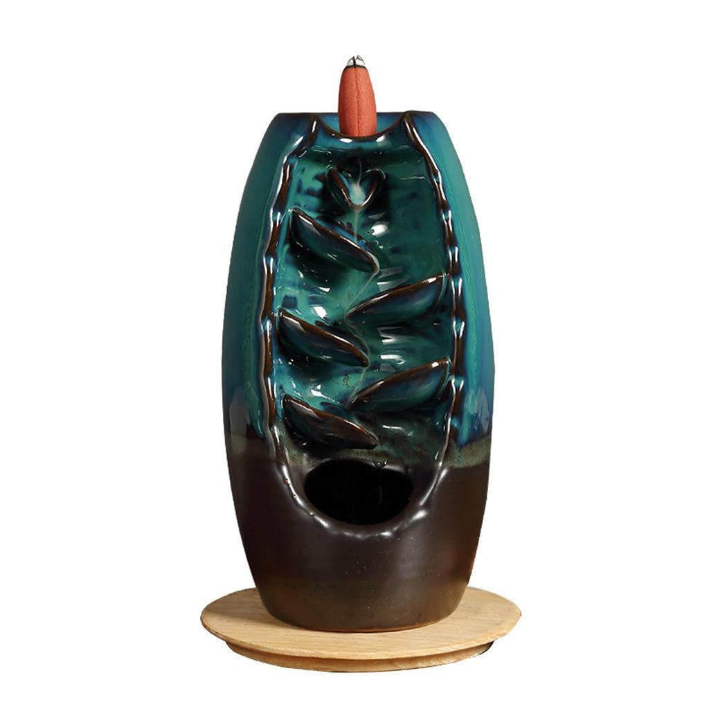 Incense Burner Mountain Waterfall Smoke Backflow Ceramic Cone Holder + 198 Cones Deals499