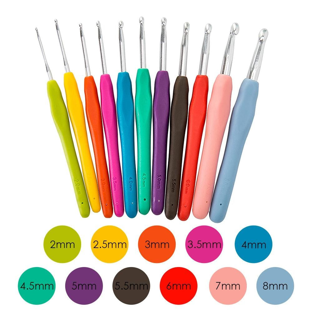 30 Pcs Crochet Hooks Kit Yarn Knitting Needles Sewing Tools Grip Set With Bag Deals499