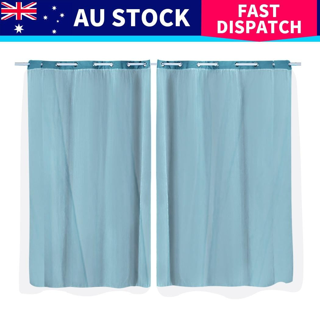 2x Blockout Curtains Panels 3 Layers with Gauze Darkening 140x230cm Turquoise Deals499