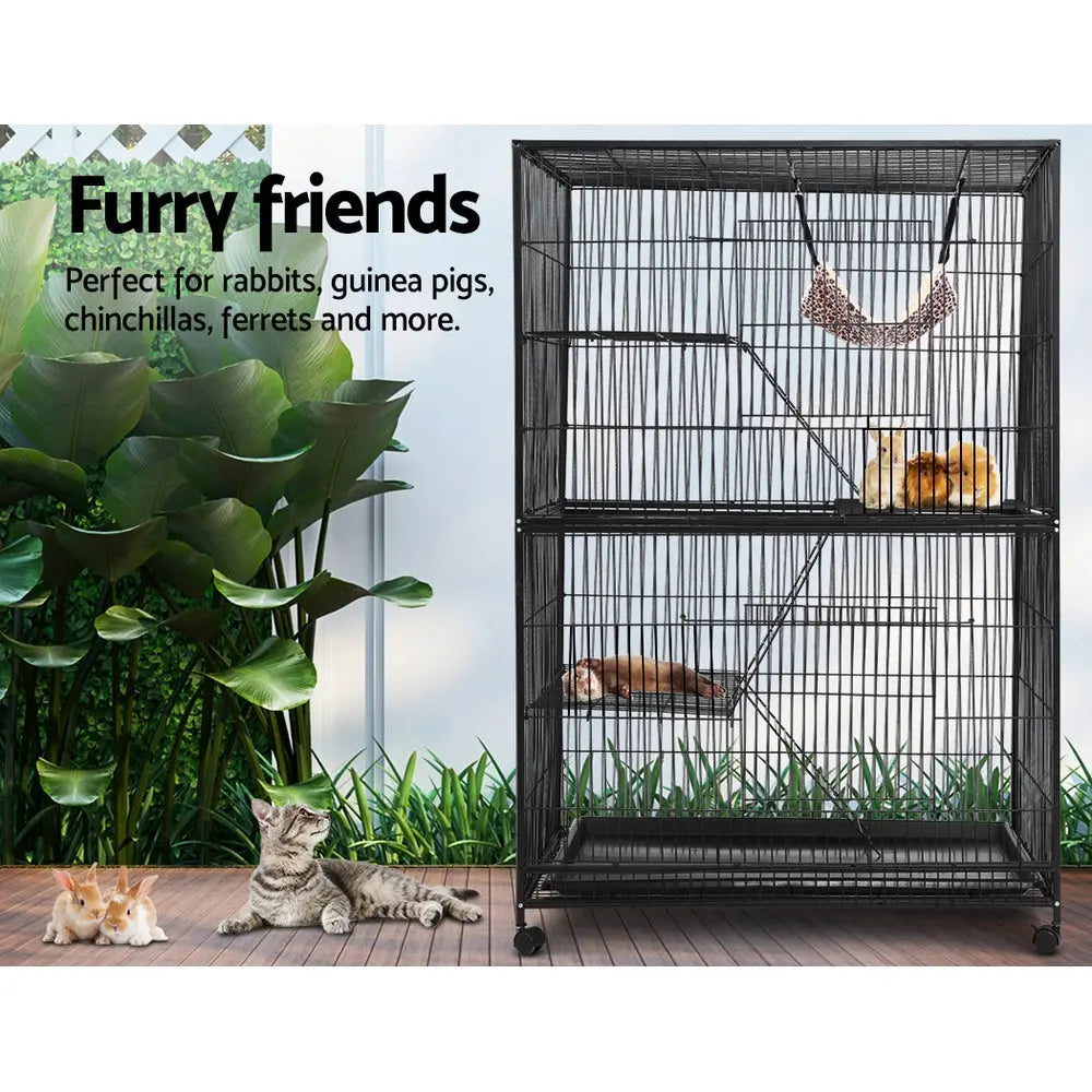 i.Pet Rabbit Cage Bird Ferret Parrot Aviary Cat Hamster 4 Level 142cm Deals499
