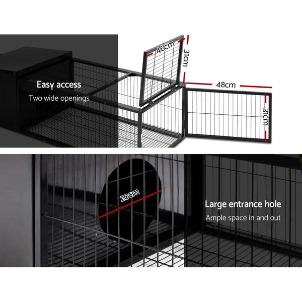 i.Pet Rabbit Cage Hutch Cages Indoor Outdoor Hamster Enclosure Pet Metal Carrier 122CM Length Deals499