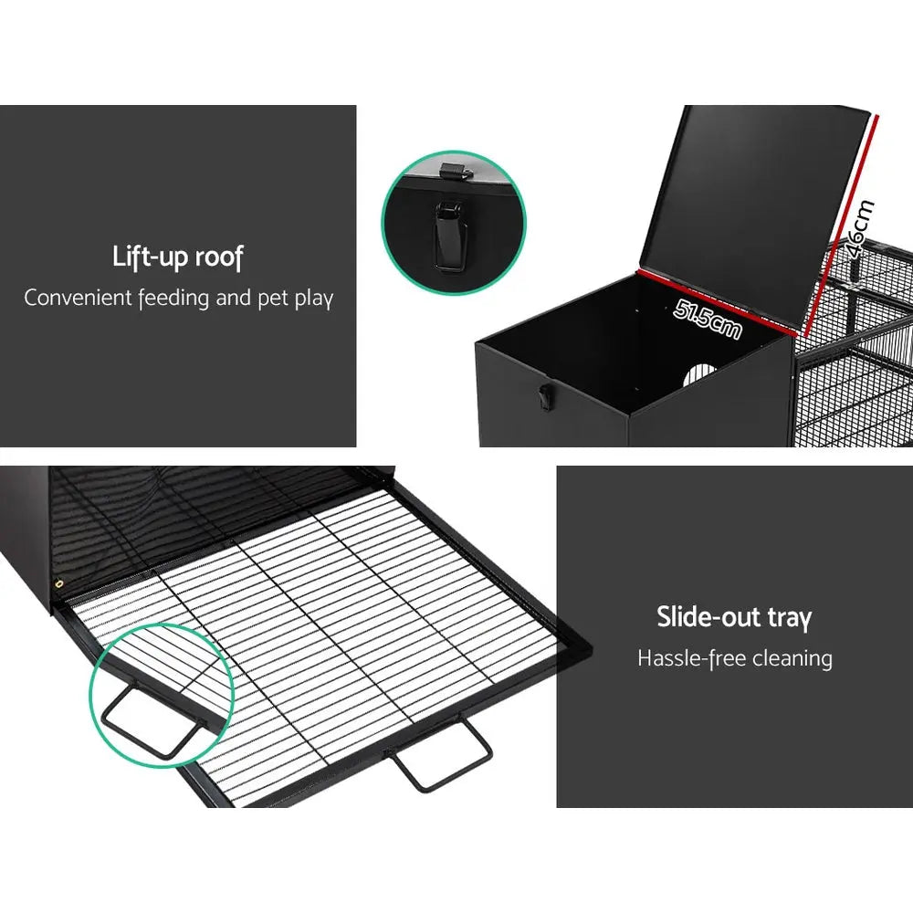 i.Pet Rabbit Cage Hutch Cages Indoor Outdoor Hamster Enclosure Pet Metal Carrier 122CM Length Deals499