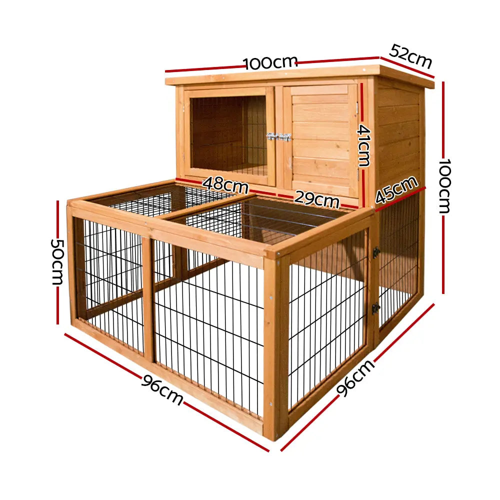 i.Pet Rabbit Hutch Wooden Pet Chicken Coop 100cm Tall Deals499