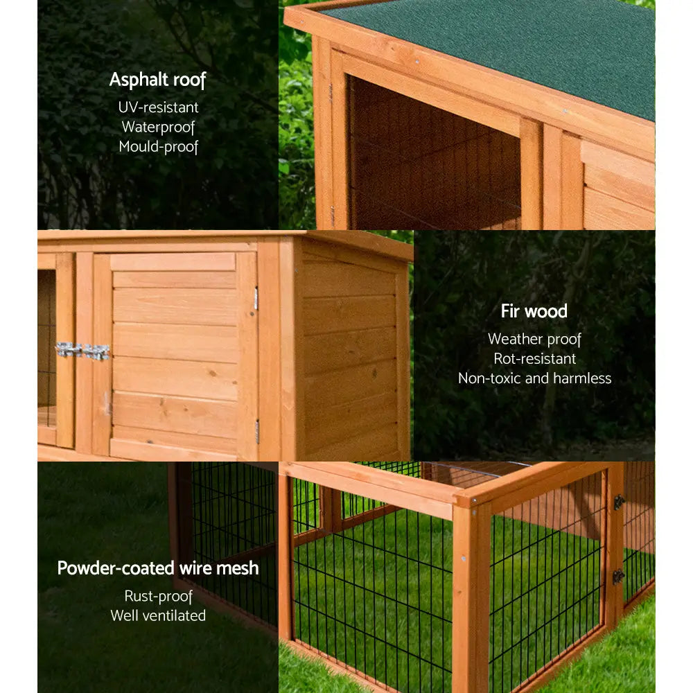i.Pet Rabbit Hutch Wooden Pet Chicken Coop 100cm Tall Deals499