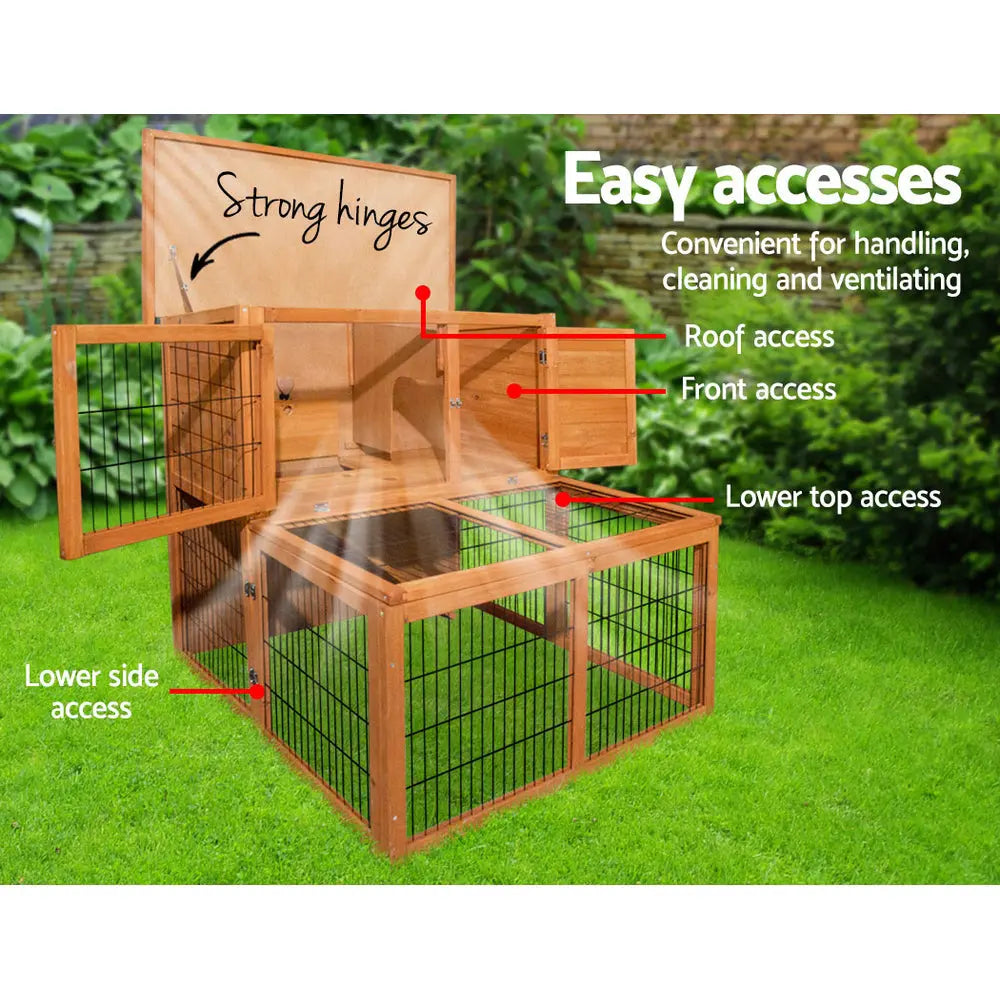 i.Pet Rabbit Hutch Wooden Pet Chicken Coop 100cm Tall Deals499