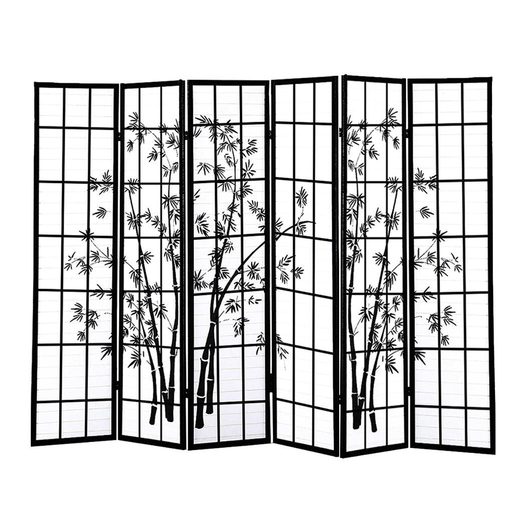 Levede 6 Panel Free Standing Foldable Room Divider Privacy Screen Bamboo Print Deals499