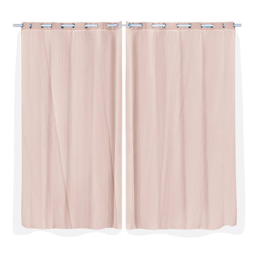 2x Blockout Curtains Panels 3 Layers with Gauze Room Darkening 180x230cm Rose Deals499