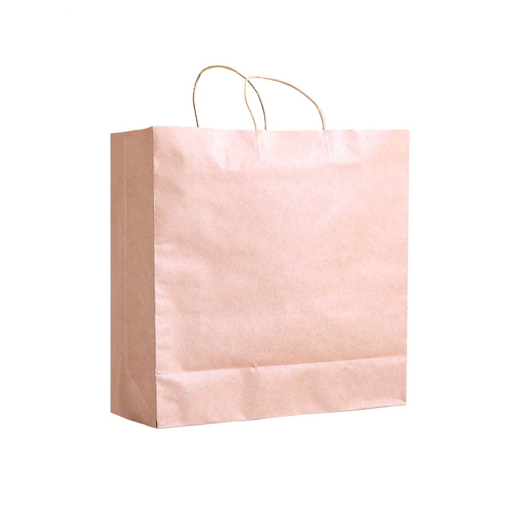 50x Brown Paper Bag Kraft Eco Recyclable Gift Carry Shopping Retail Bags Handles Deals499