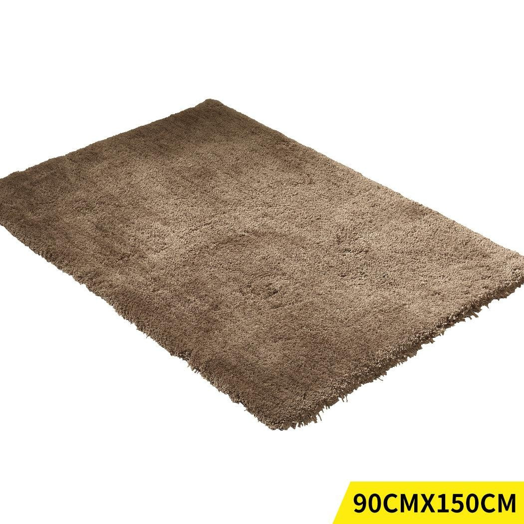 Ultra Soft Anti Slip Rectangle Plush Shaggy Floor Rug Carpet in Taupe 90x150cm Deals499