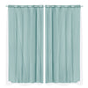 2x Blockout Curtains Panels 3 Layers with Gauze Room Darkening 240x230cm Aqua Deals499