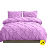 DreamZ Diamond Pintuck Duvet Cover and Pillow Case Set in UK Size in Plum Colour Deals499