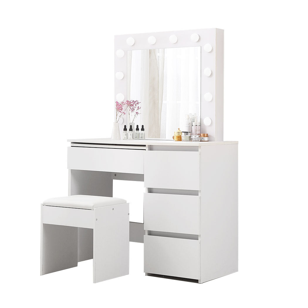 Levede Dressing Table tool Set LED Makeup Mirror Jewellery organizer Cabinet With 12 Bulbs Type2 Deals499