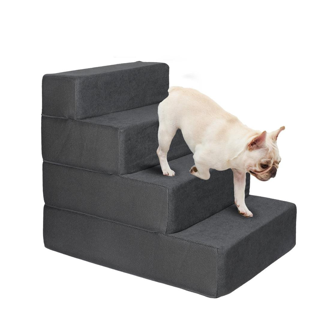 PaWz Pet Stairs 4 Step Ramp Portable Adjustable Climbing Ladder Soft Washable Deals499