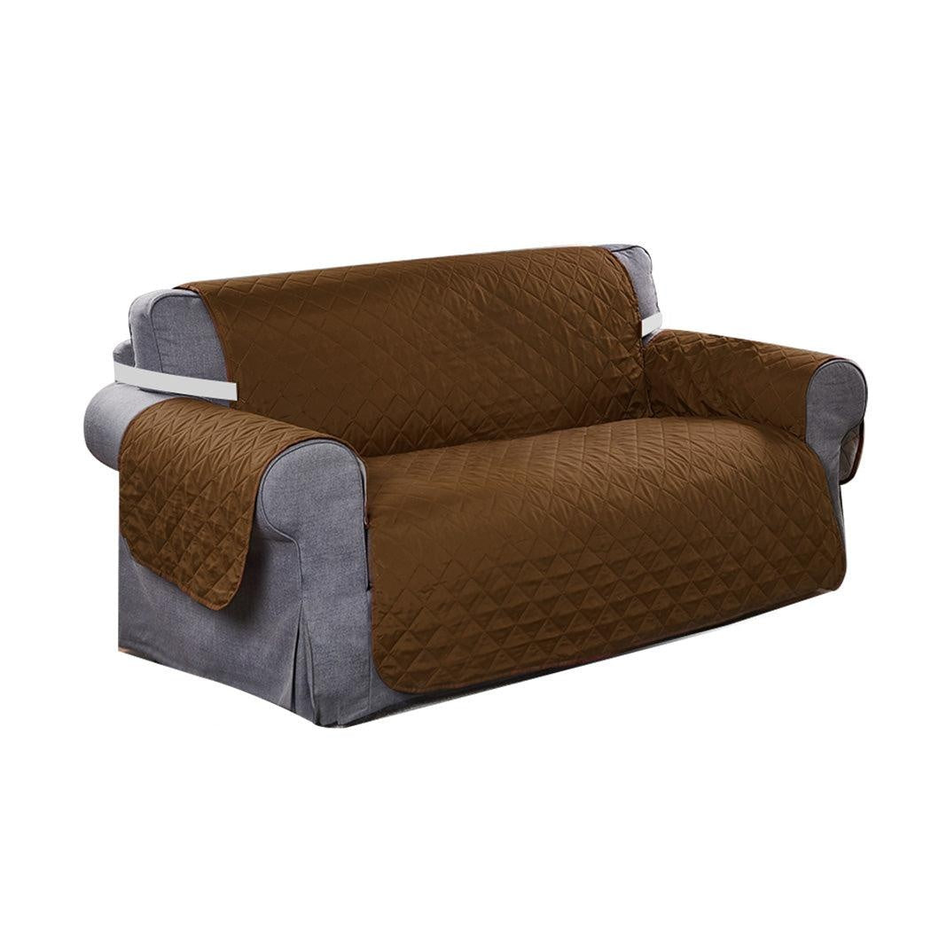 2 Seater Sofa Covers Quilted Couch Lounge Protectors Slipcovers Brown Deals499
