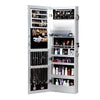 Levede Wall Mounted or Hang Over Mirror Jewellery Cabinet with LED Light White Deals499
