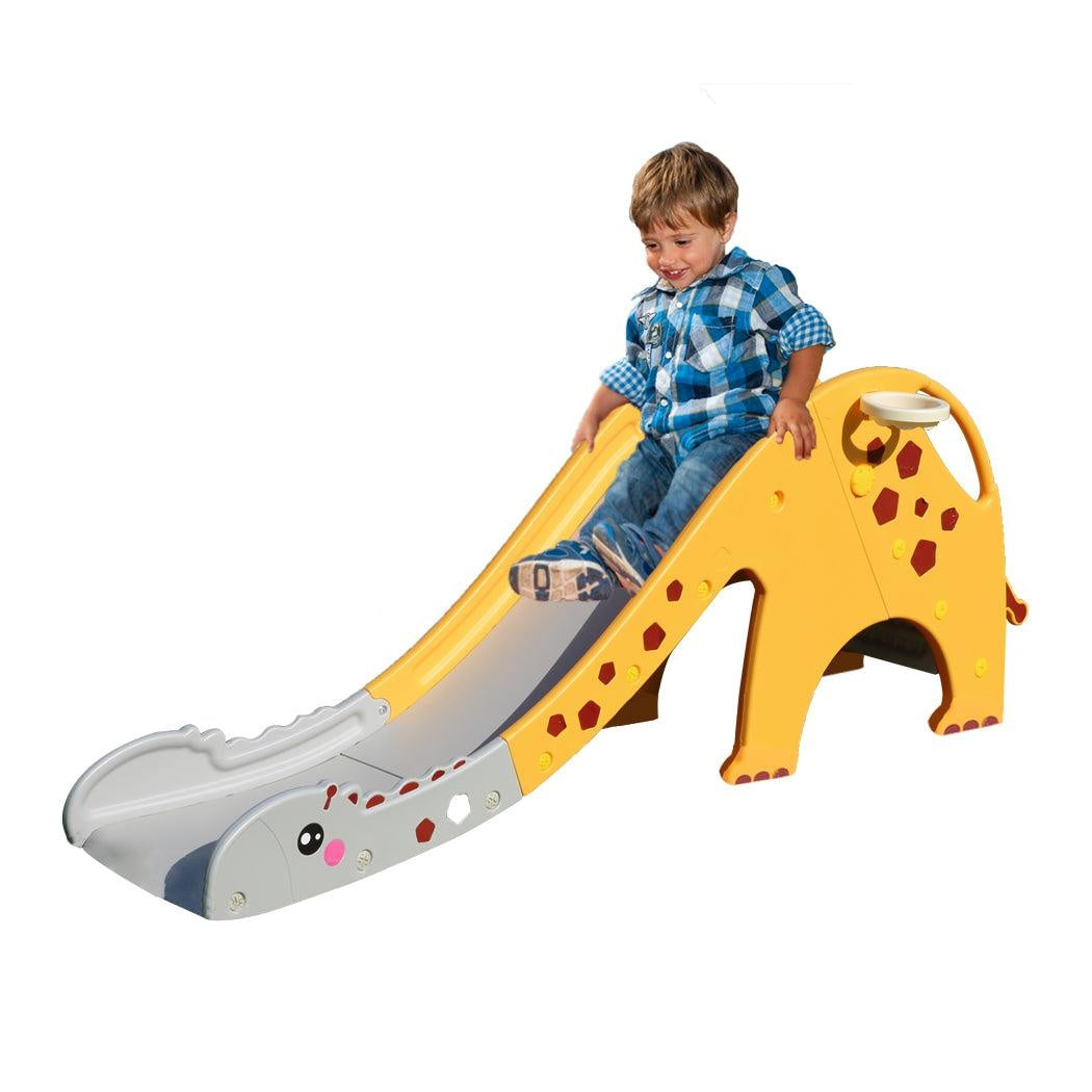 Kids Slide 160cm Extra Long Basketball Hoop Activity Center Toddlers Play Set Yellow Deals499