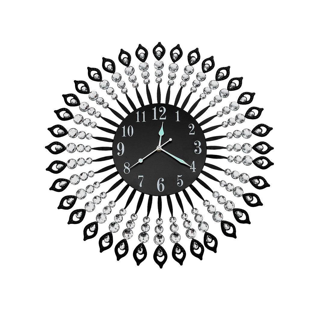 Wall Clock Silent Large Home Office Decor Round Luxury Modern Battery Black Deals499
