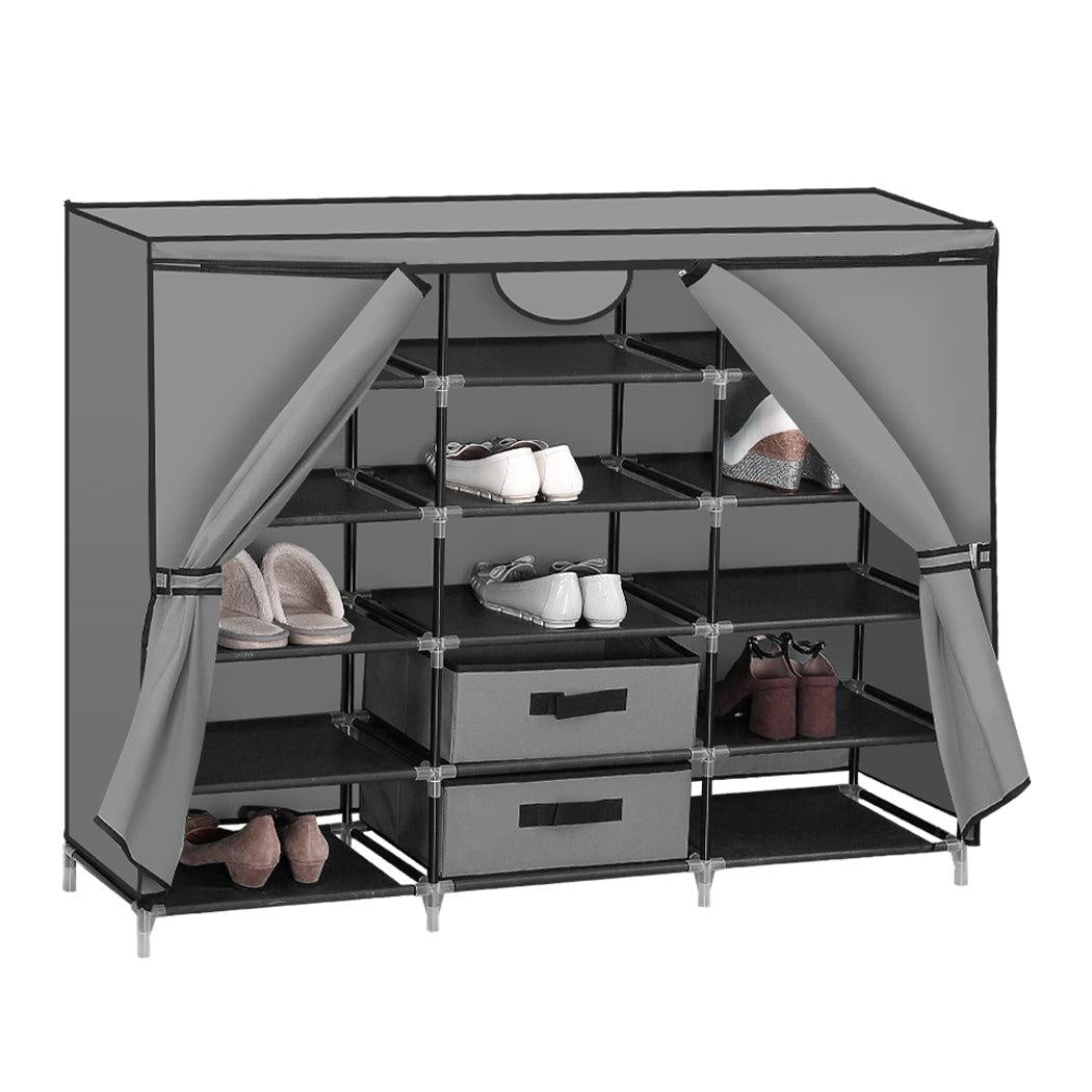 Shoe Rack DIY Portable Storage Cabinet Organiser Stackable Shelf Organizer Grey Deals499