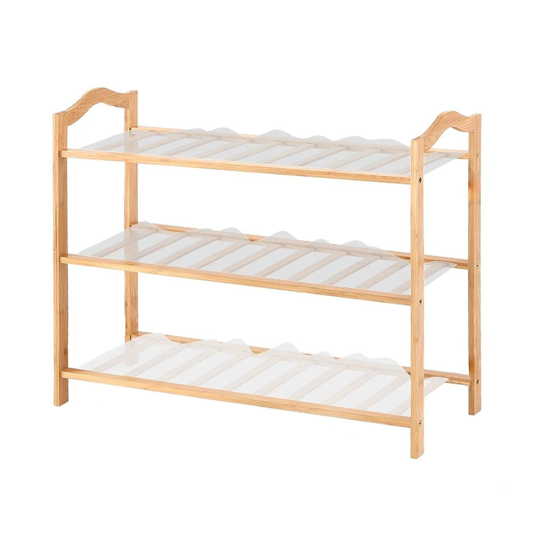 Levede Bamboo Shoe Rack Storage Wooden Organizer Shelf Stand 3 Tiers Layers 80cm Deals499