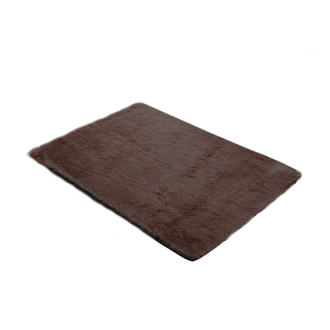Designer Soft Shag Shaggy Floor Confetti Rug Carpet Home Decor 200x230cm Coffee Deals499