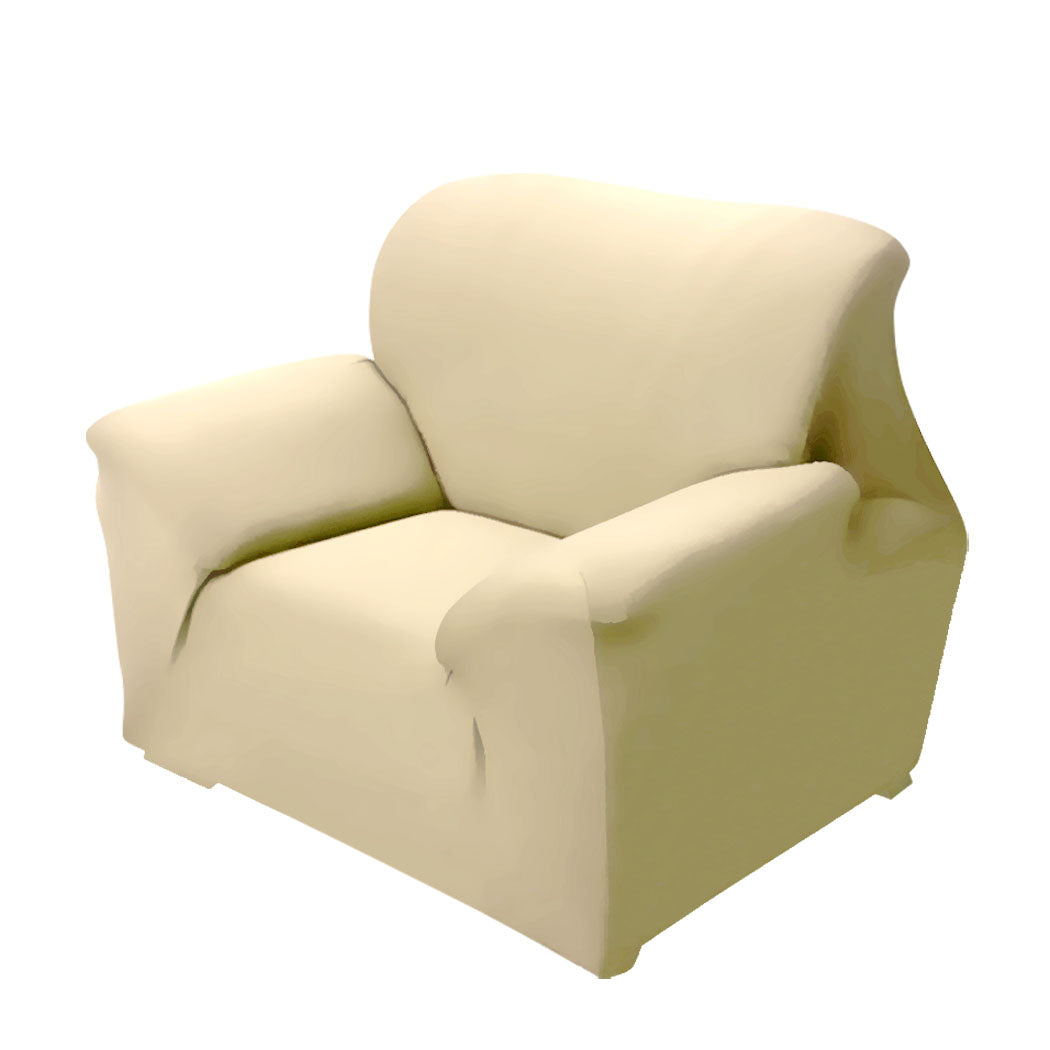 Easy Fit Stretch Couch Sofa Slipcovers Protectors Covers 1 Seater Cream Deals499