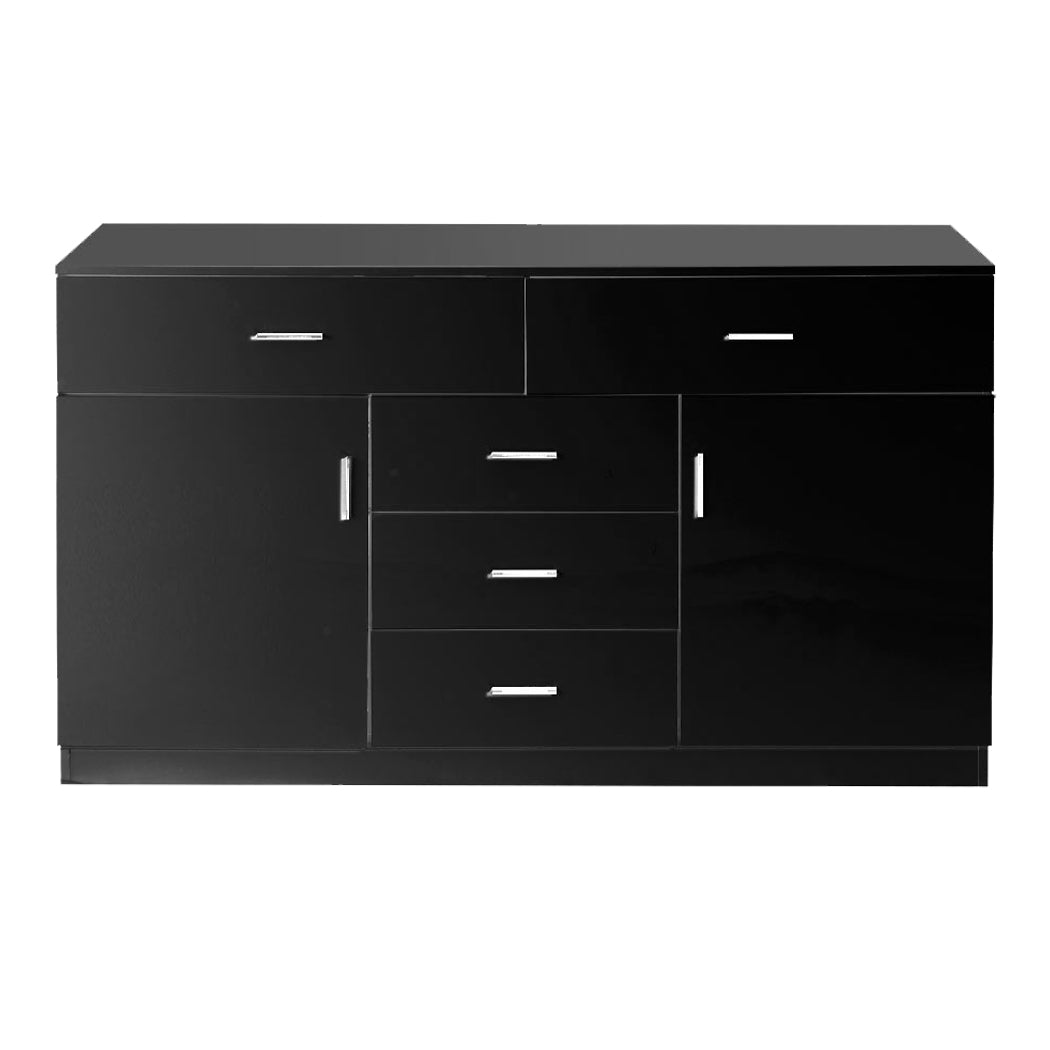 Levede Buffet Sideboard Storage Cabinet Modern High Gloss Cupboard Drawers Black Deals499