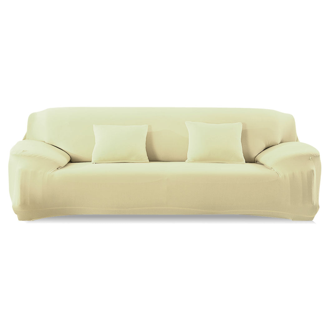 Easy Fit Stretch Couch Sofa Slipcovers Protectors Covers 3 Seater Cream Deals499
