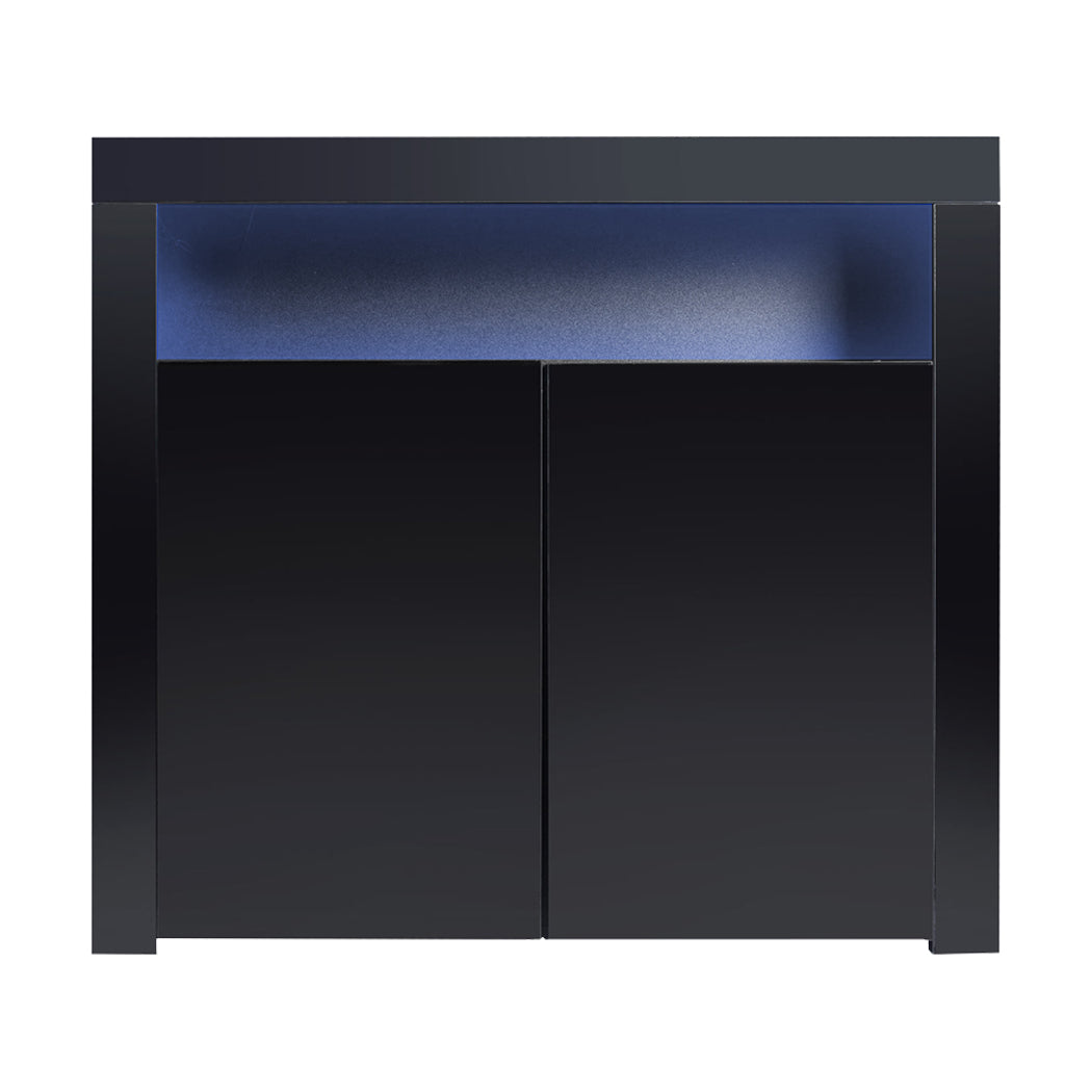 Levede Buffet Sideboard Storage Cabinet Modern High Gloss Furniture LED Black Deals499