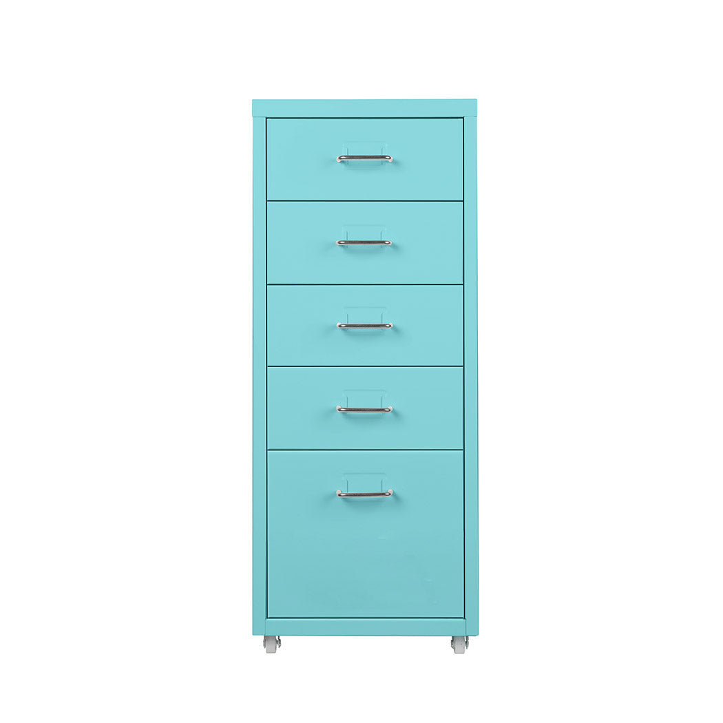 5 Drawers Portable Cabinet Rack Storage Steel Stackable Organiser Stand Blue Deals499