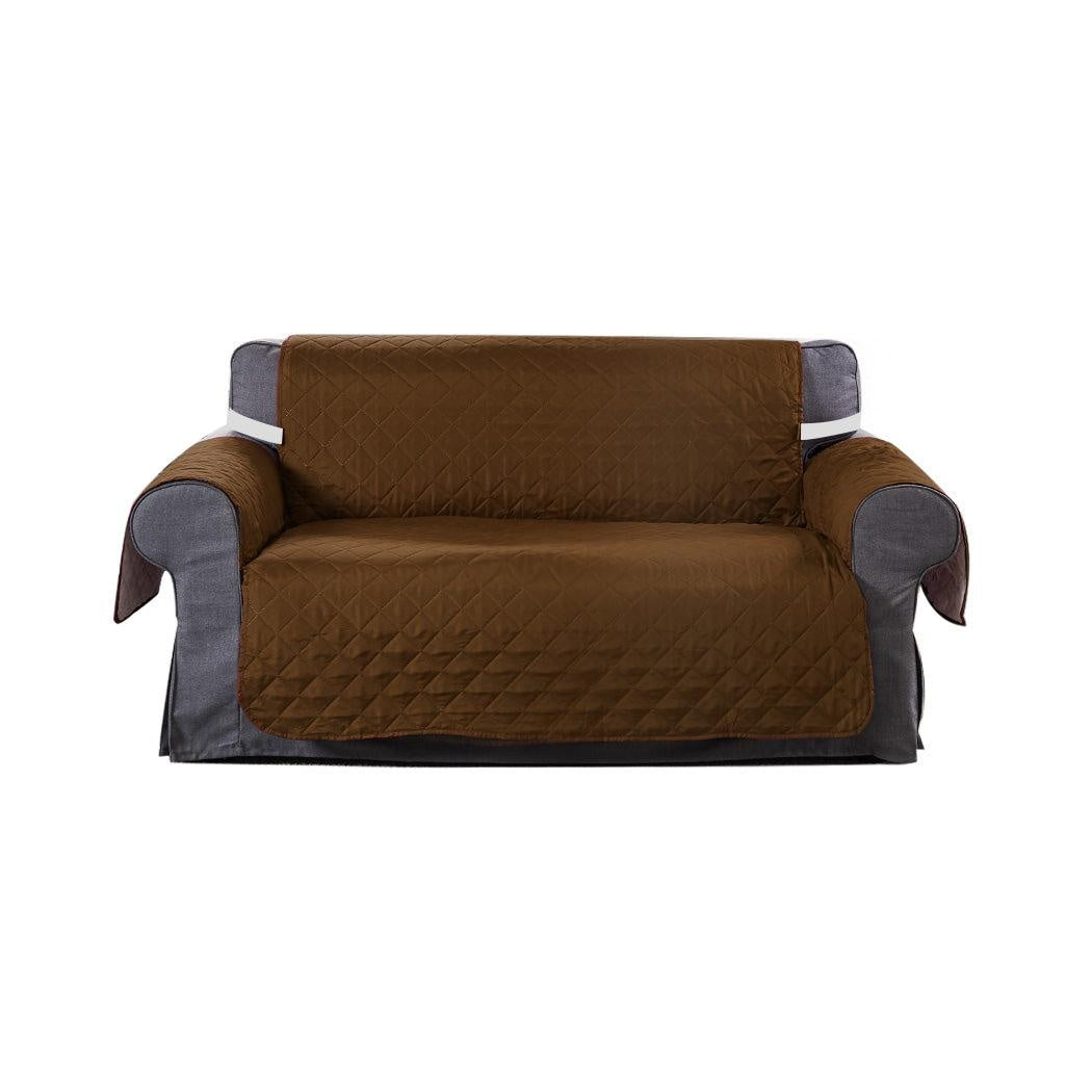 2 Seater Sofa Covers Quilted Couch Lounge Protectors Slipcovers Brown Deals499