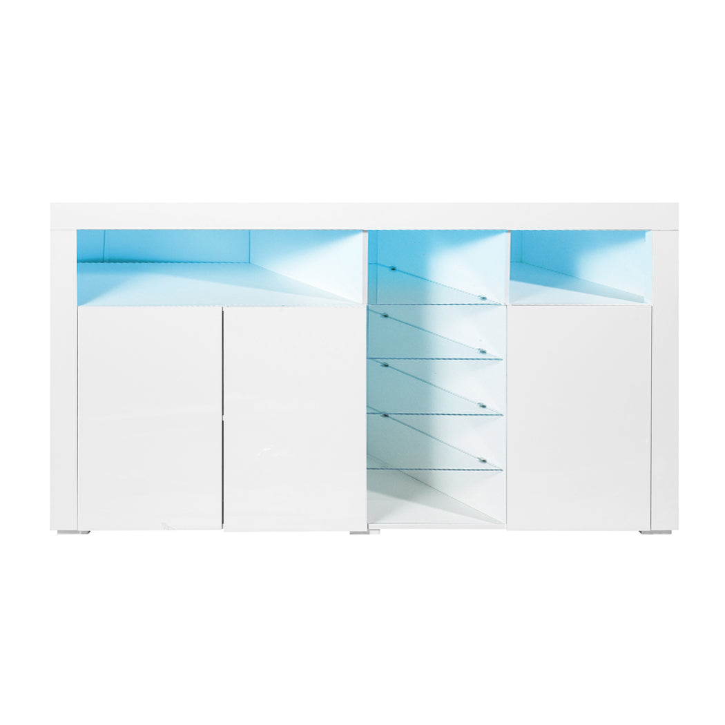 Levede Buffet Sideboard Storage Modern High Gloss Cabinet Cupboard White Deals499