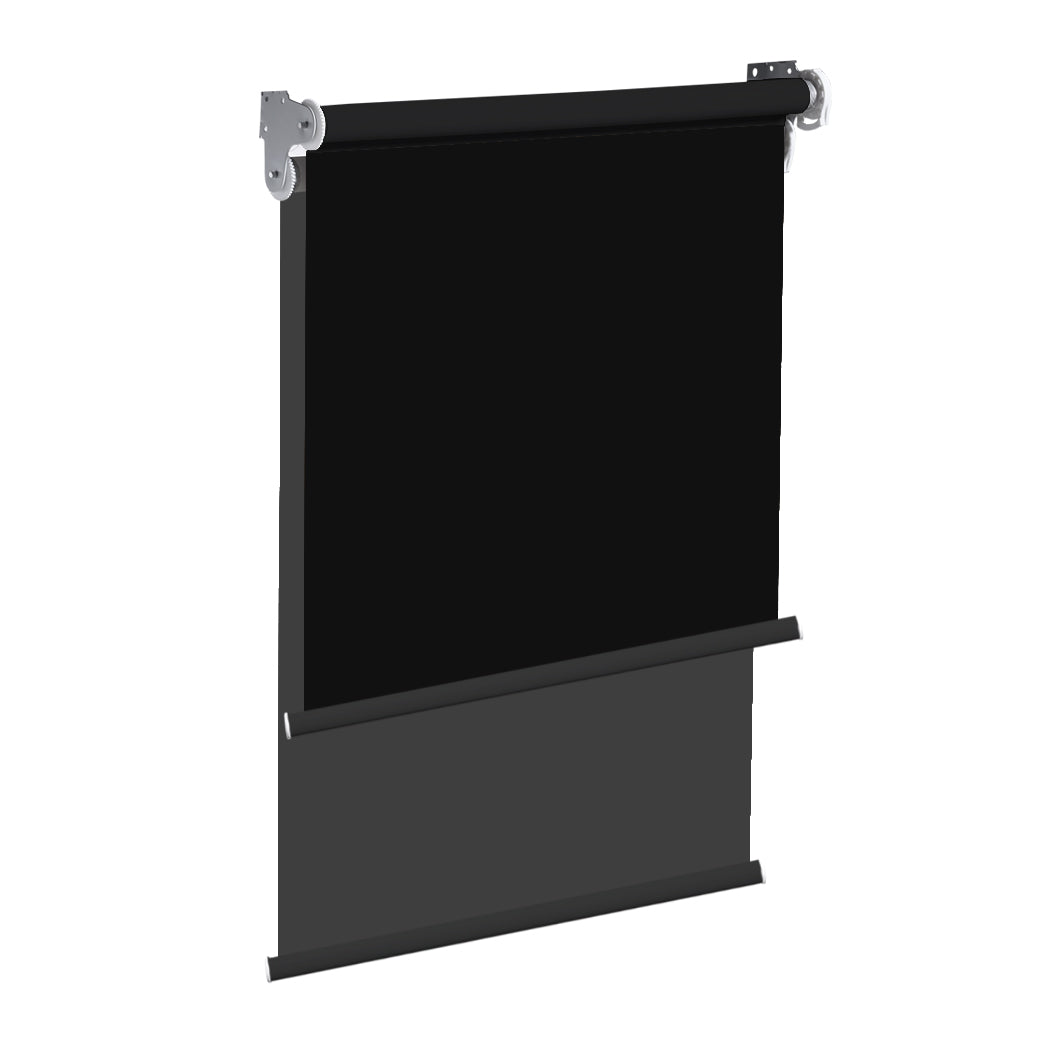 Modern Day/Night Double Roller Blinds Commercial Quality 150x210cm Black Black Deals499