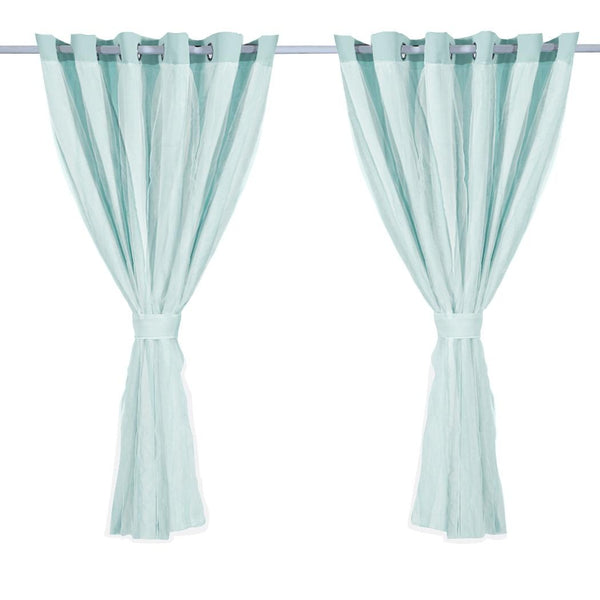 2x Blockout Curtains Panels 3 Layers with Gauze Room Darkening 240x230cm Aqua Deals499