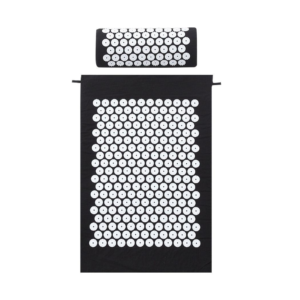 Acupressure Mat Yoga Massage Shakti Sit Lying Pain Stress Relax Black 68 x 42cm Deals499