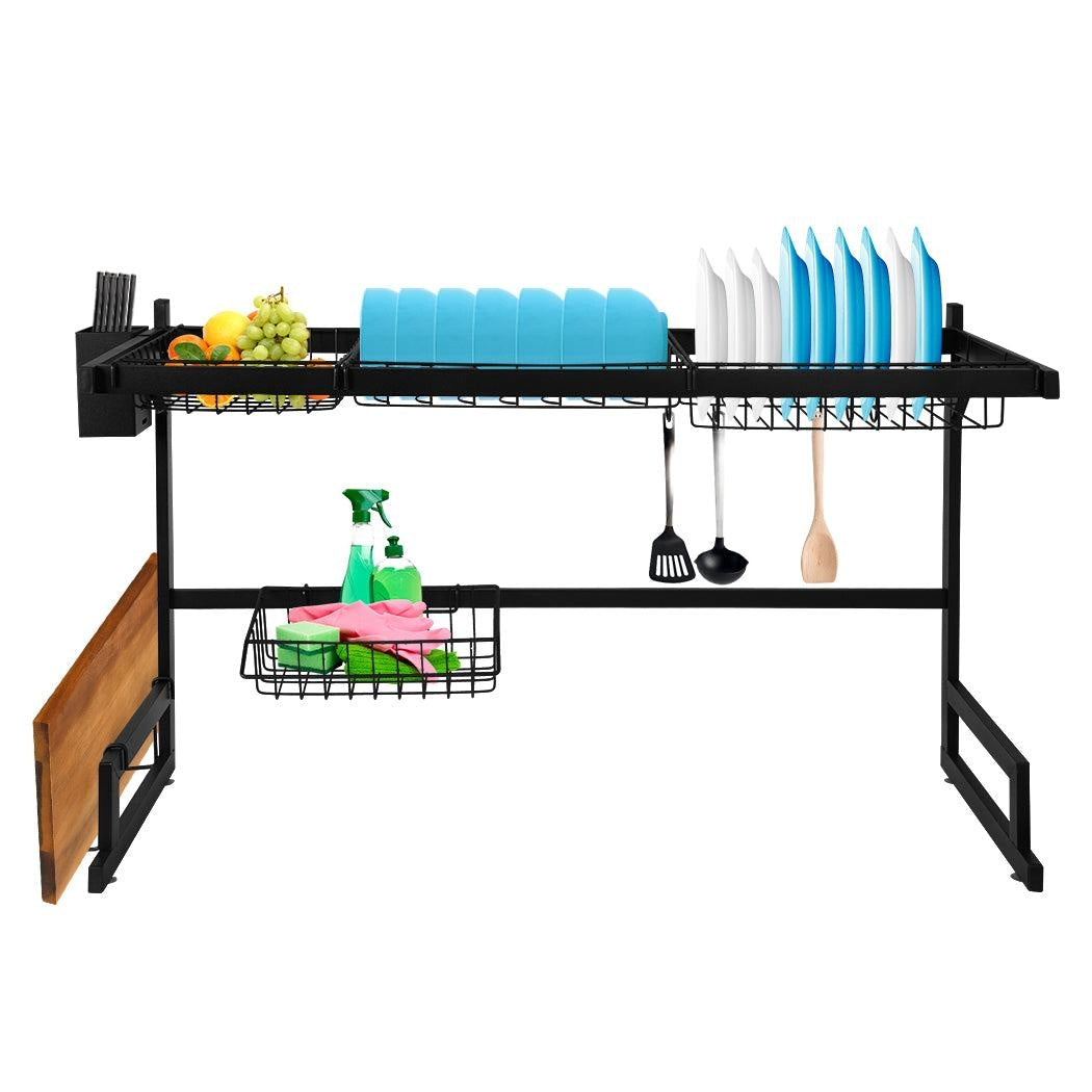 Dish Drying Rack Over Sink Stainless Steel Black Dish Drainer Organizer 2 Tier Deals499