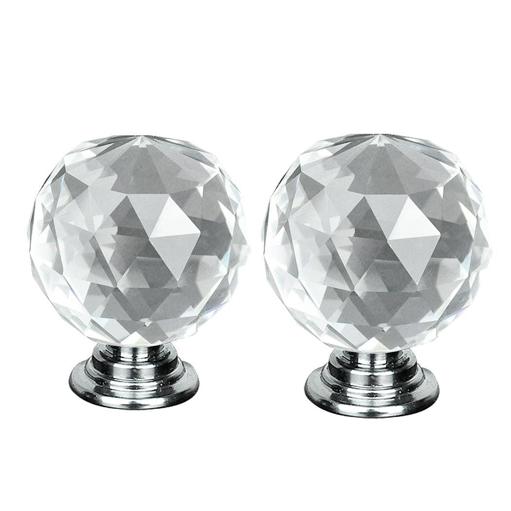30mm 10Pack Clear Crystal Glass Door Pull Knobs Knob Drawer Handle Cabinet +Screw Deals499