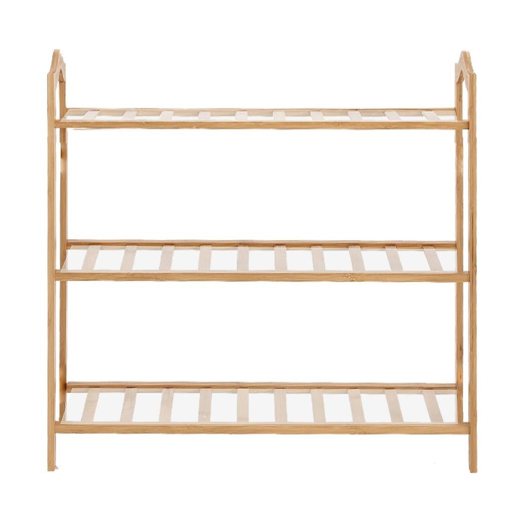 Levede Bamboo Shoe Rack Storage Wooden Organizer Shelf Stand 3 Tiers Layers 80cm Deals499