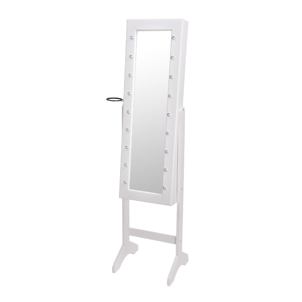Levede Mirror Jewellery Cabinet Dressing Makeup Jewelry Storage Organiser Wood Deals499