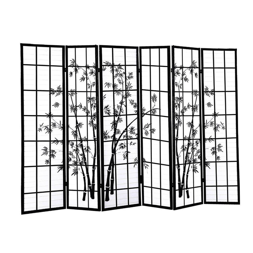Levede 6 Panel Free Standing Foldable Room Divider Privacy Screen Bamboo Print Deals499