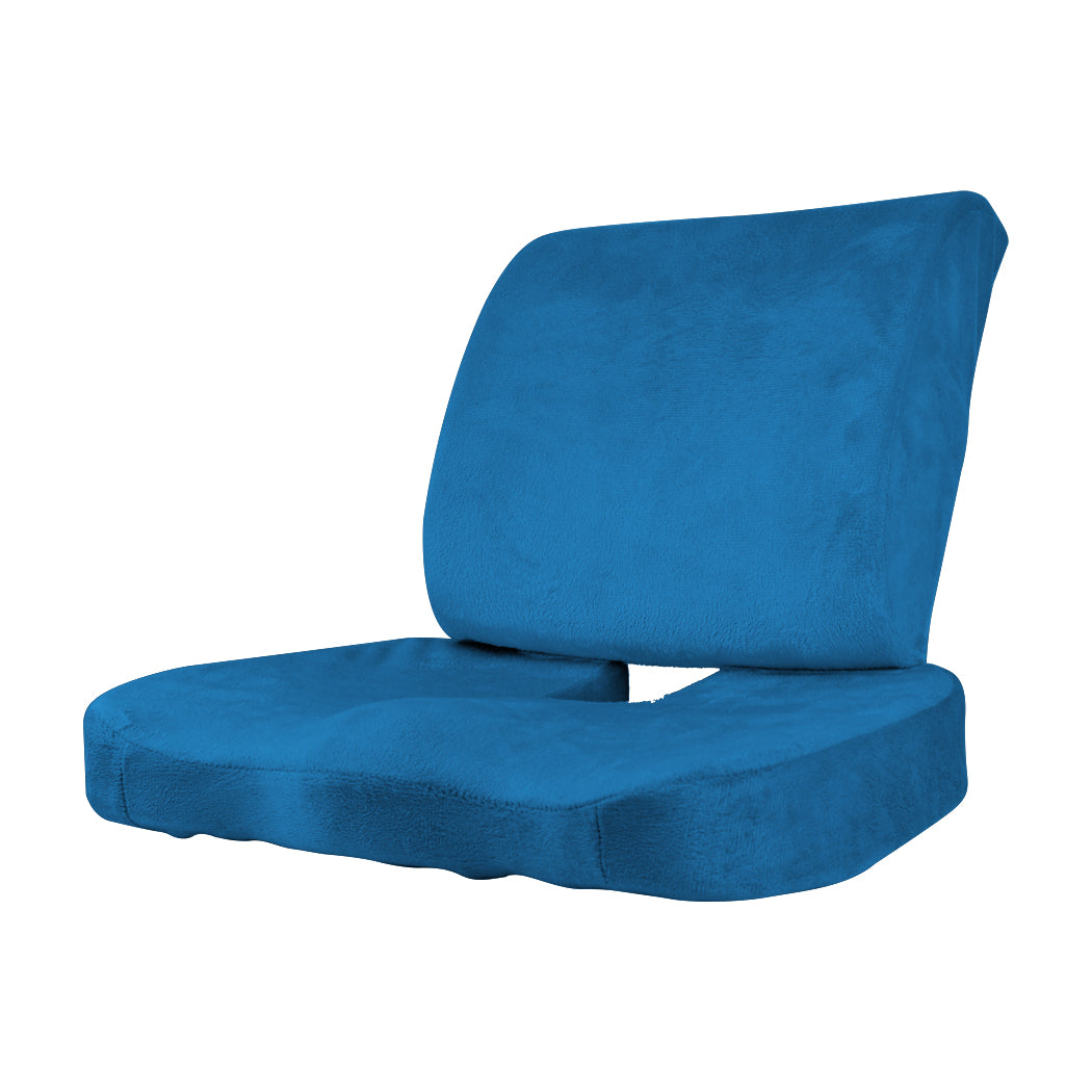 Seat Cushion Memory Foam Lumbar Back Support Orthoped Office Pain Relief Blue Deals499