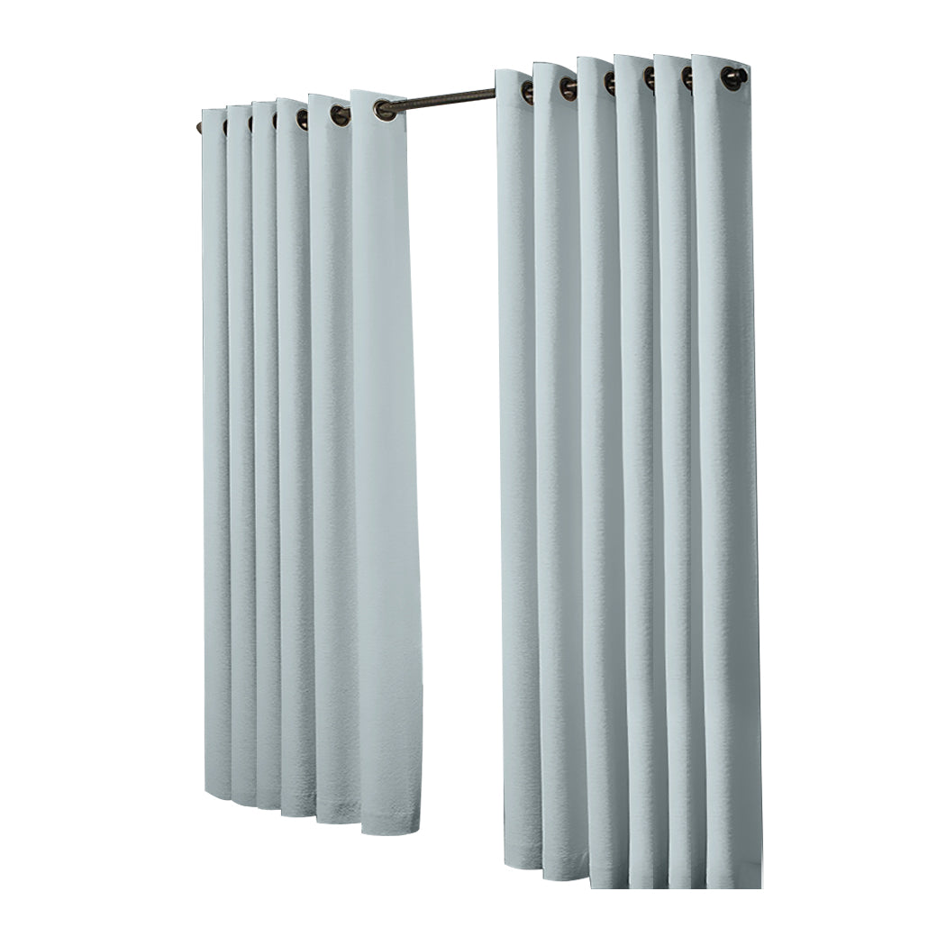 2x Blockout Curtains Panels 3 Layers Eyelet Room Darkening 240x230cm Green Deals499