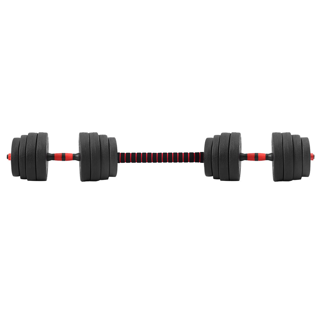 Dumbbells Barbell Weight Set 40KG Adjustable Rubber Home GYM Exercise Fitness Deals499