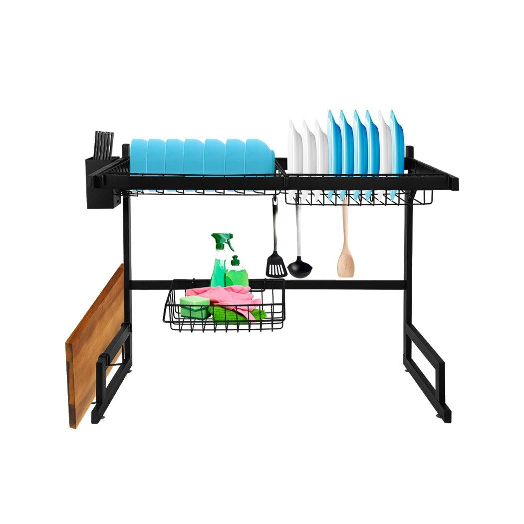 Dish Drying Rack Over Sink Stainless Steel Dish Drainer Organizer 2 Tier 65CM Deals499